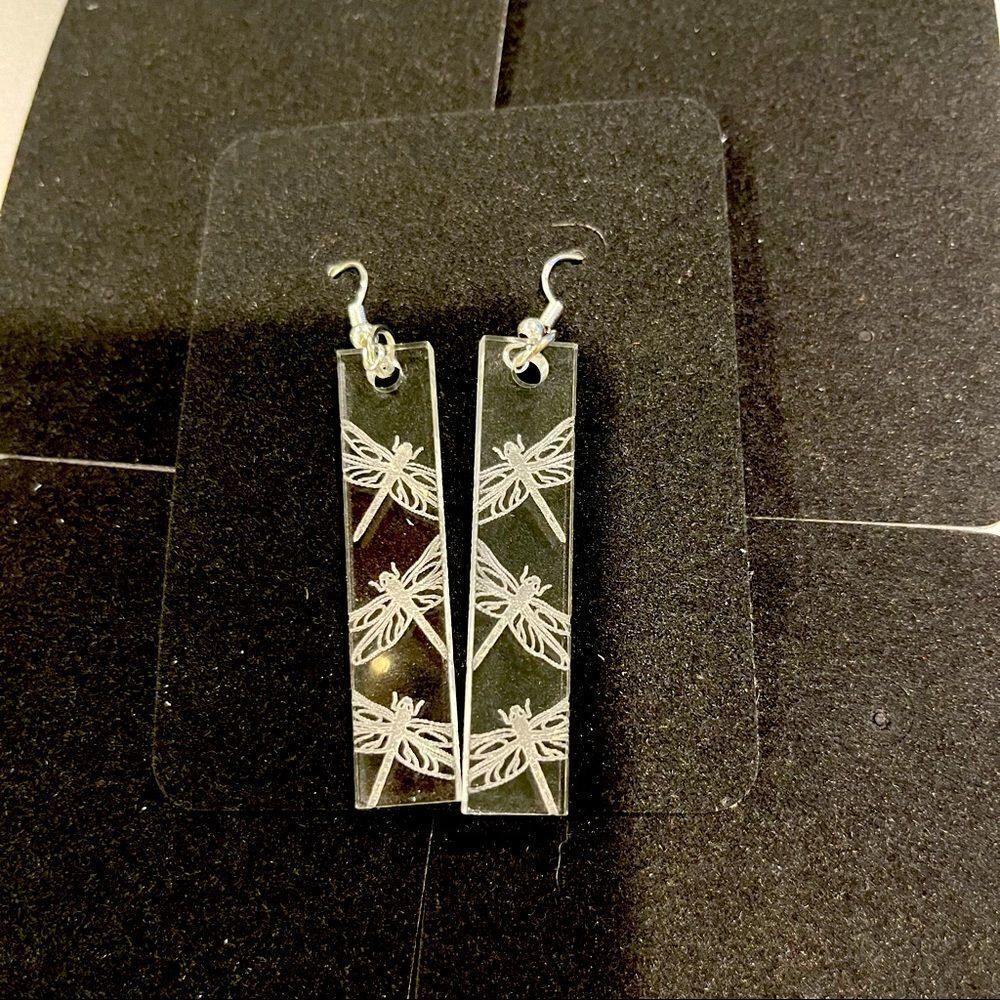 Acrylic dragonfly earrings 
